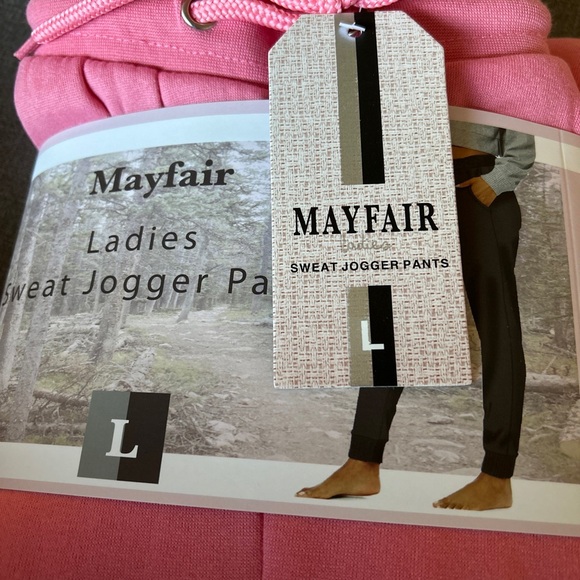 New Mayfair Ladies Sweat Jogger Pants in Pink Size: Large - Picture 4 of 4